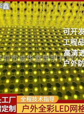 led网格屏P100全彩RGB透明柔性卷帘屏透明屏天幕屏广告屏显示屏