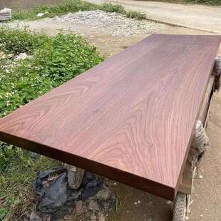 南北美黑胡桃木大板茶餐桌升降转角电竞电脑书桌台面板架实木