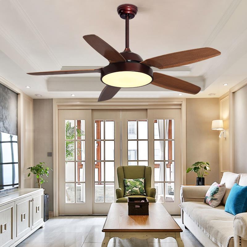 美式吊扇灯现代家用餐厅大风力简约客厅卧室书房风扇吊灯led