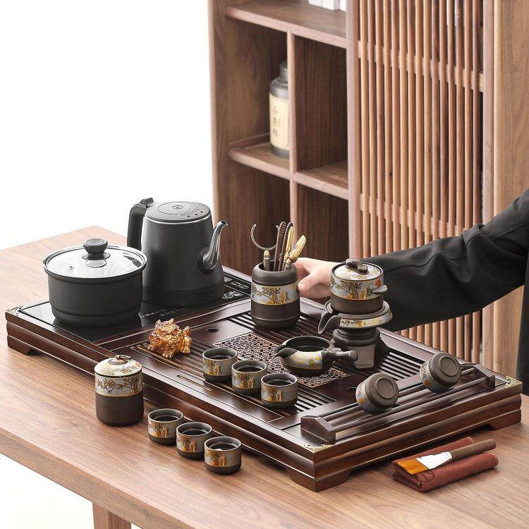 2025新款茶具套装全自动一体功夫泡茶台烧水壶家用茶盘茶海无