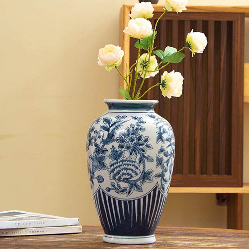 青花瓷陶瓷花瓶中式客厅插花花器餐桌复古装饰品新中式储物罐摆件,纺织面料/辅料/配套,纺织机械配件,淘宝优惠券,粉丝福利购,淘宝优惠卷