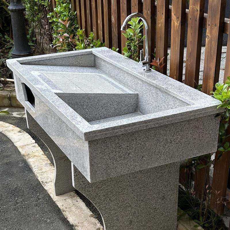 天然花岗岩大理石洗衣池带搓衣板阳台室外庭院子水池洗手台盆水槽