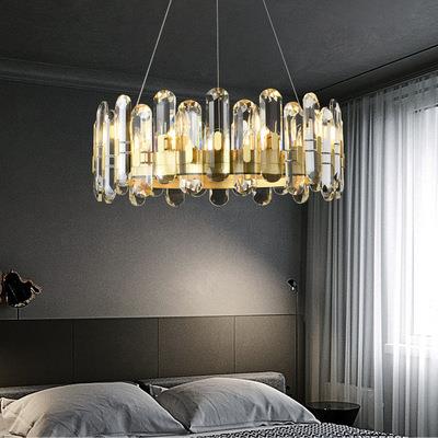 全铜轻奢后现代K9水晶吊灯别墅样板间高档客厅餐厅主卧室灯具