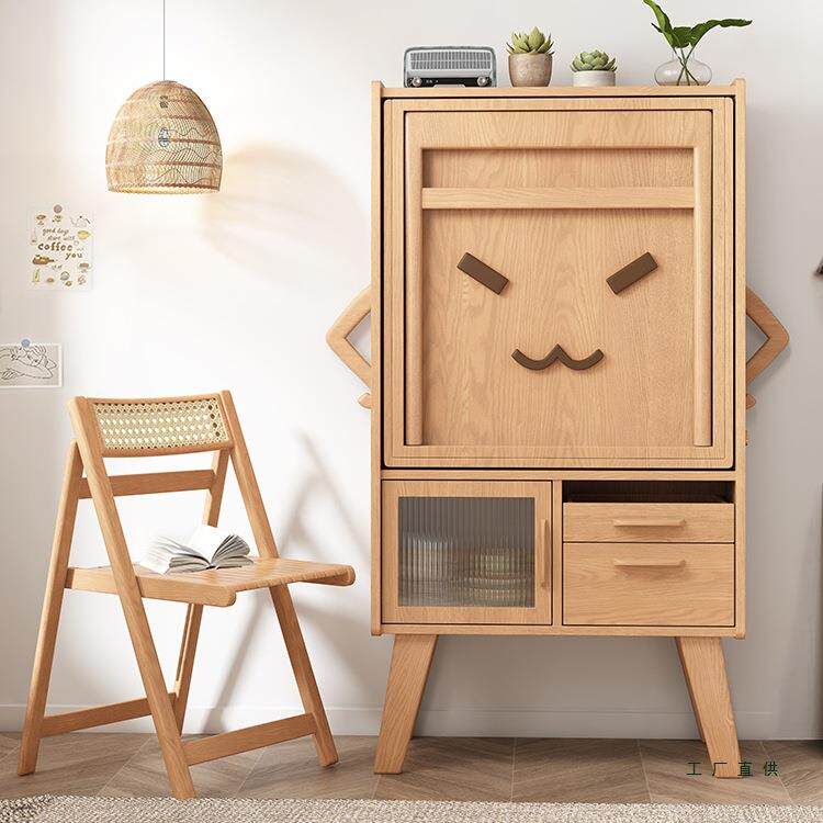 家用小户型伸缩餐桌实木长方形吃饭桌子餐边柜一体折叠餐桌椅组合