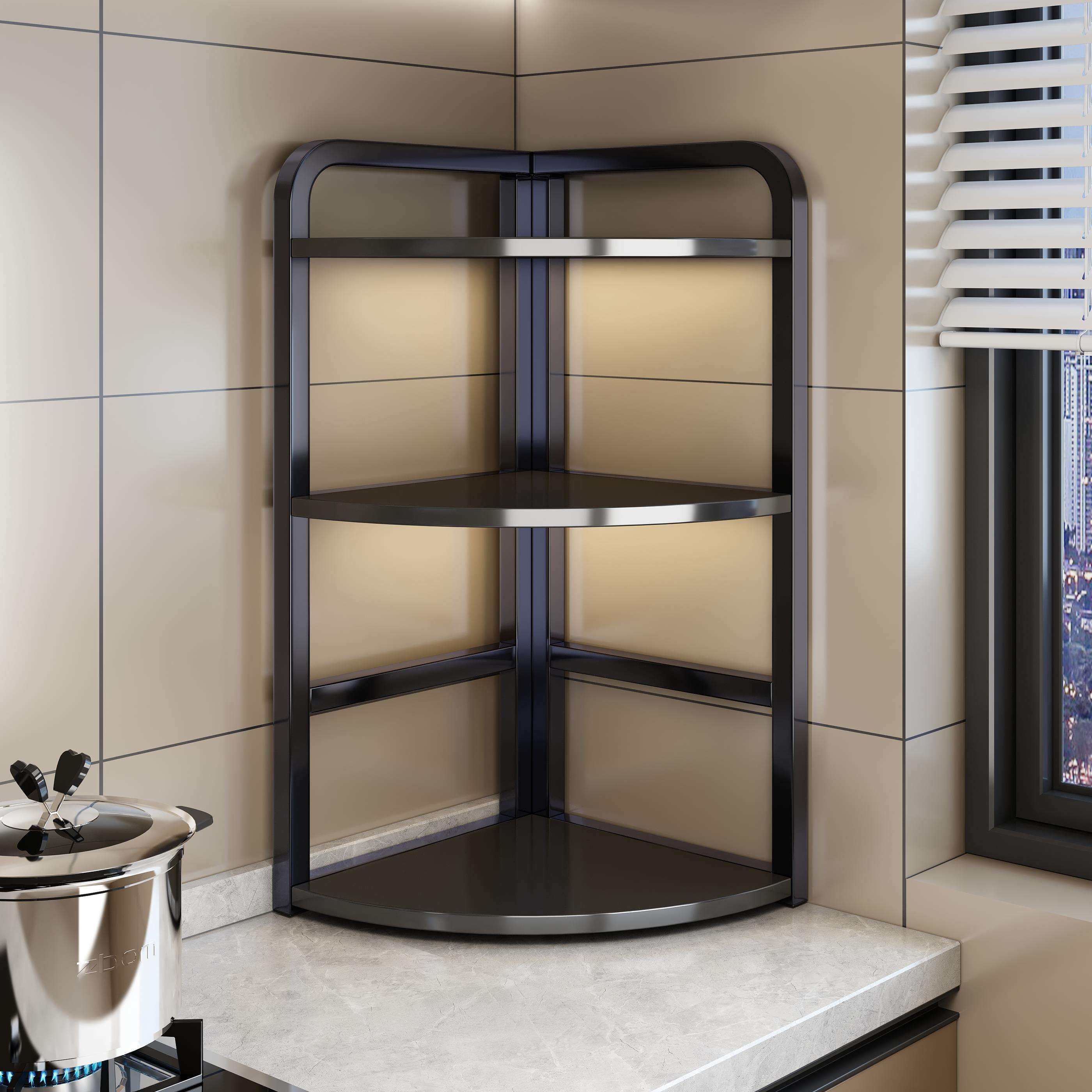 厨房置物架台面转角三角架多层调料品储物架多功能油盐酱醋收纳架