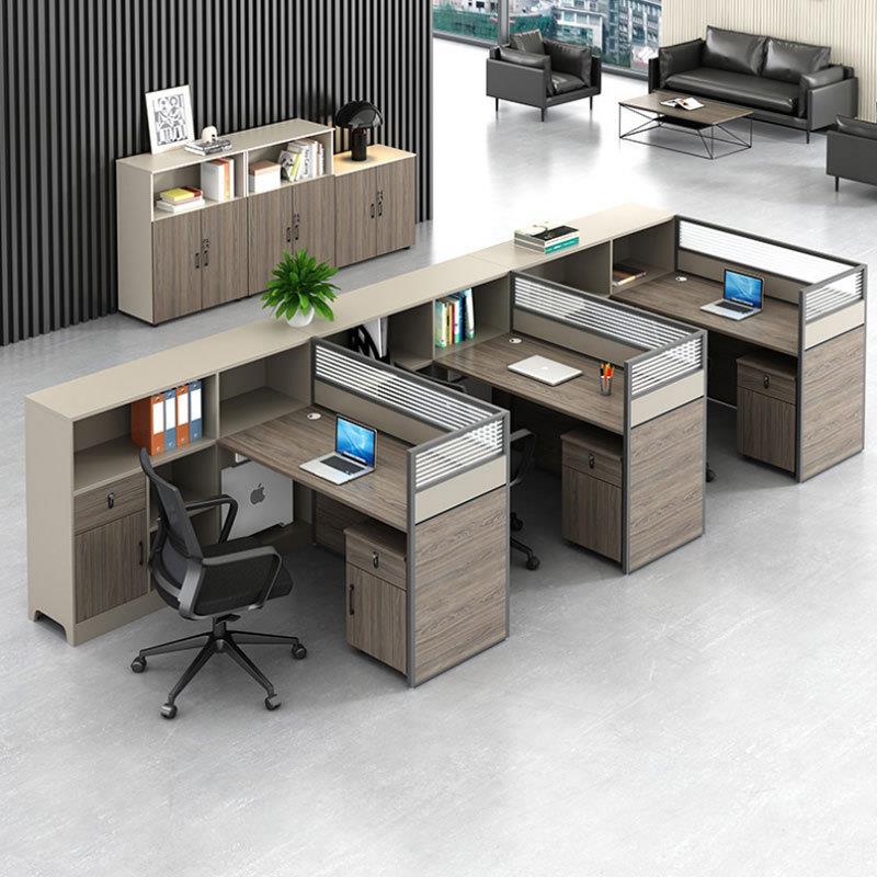 职员办公桌四人位现代简约员工电脑屏风工作位办公室办公桌椅组合