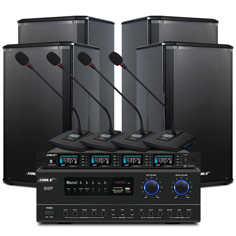 (SHILE)AV108+BX108+SH27会议室音响功放套装全套设备系统