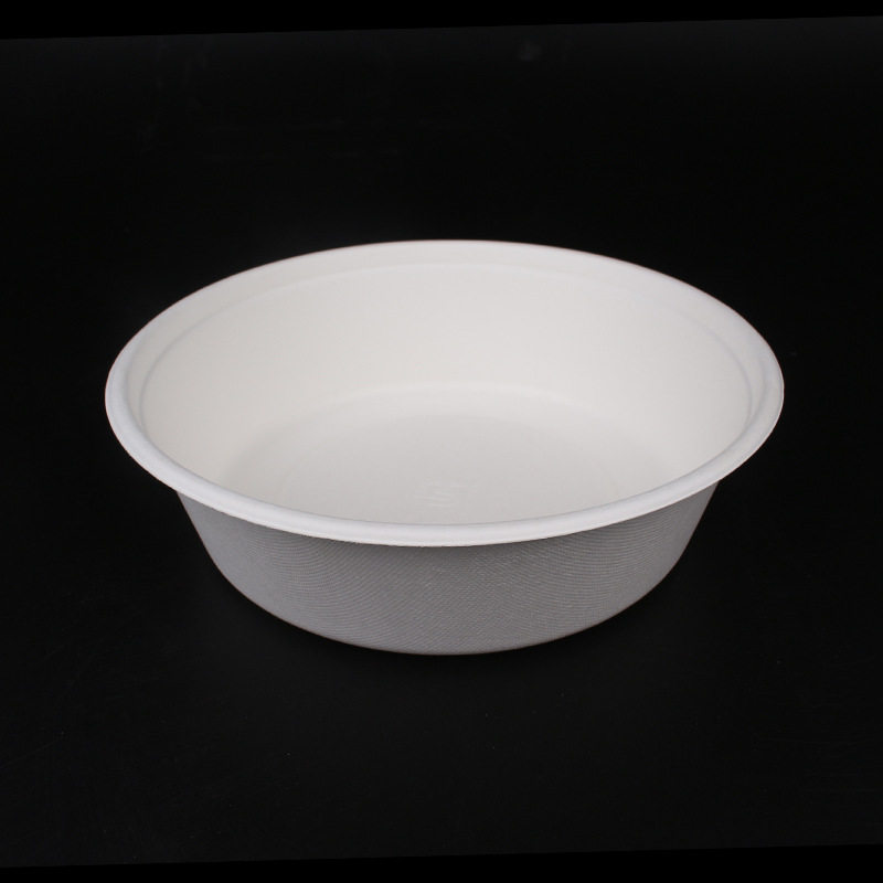 新品厂家一次性甘蔗浆纸碗可降解餐具2500ml圆盆