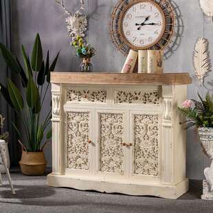 法式复古做旧实木收银台店铺小型收款台服装店花店休闲场所吧台