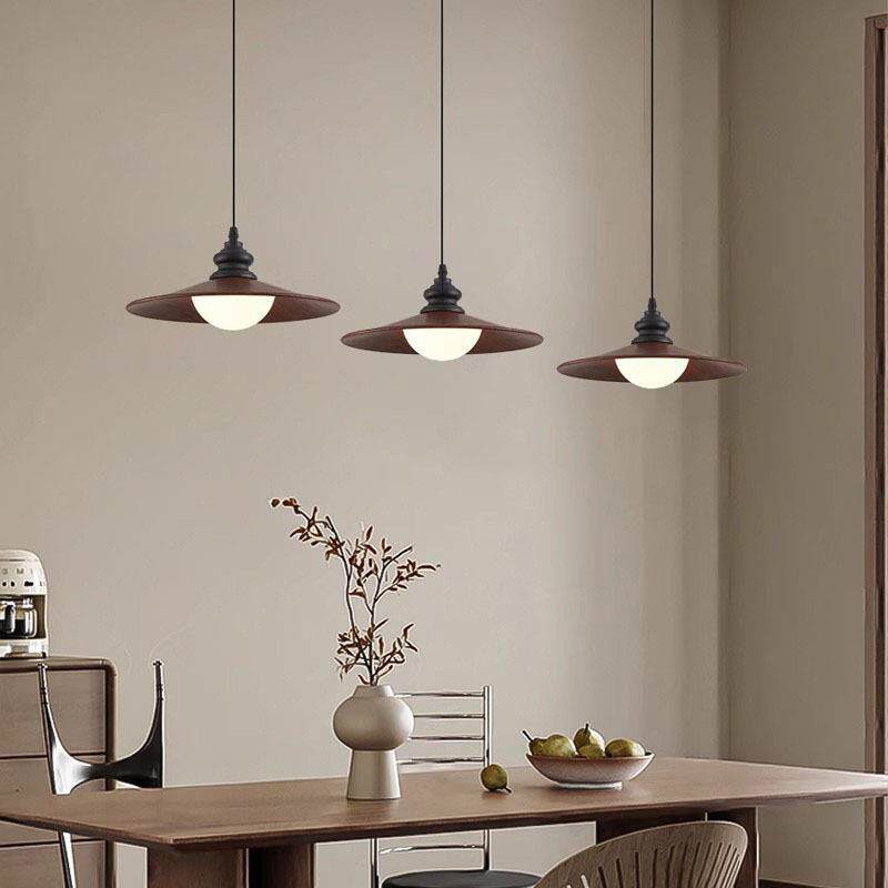 中古风简约大厅餐桌吊灯法式复古创意LED餐厅灯长条三头吧台灯具