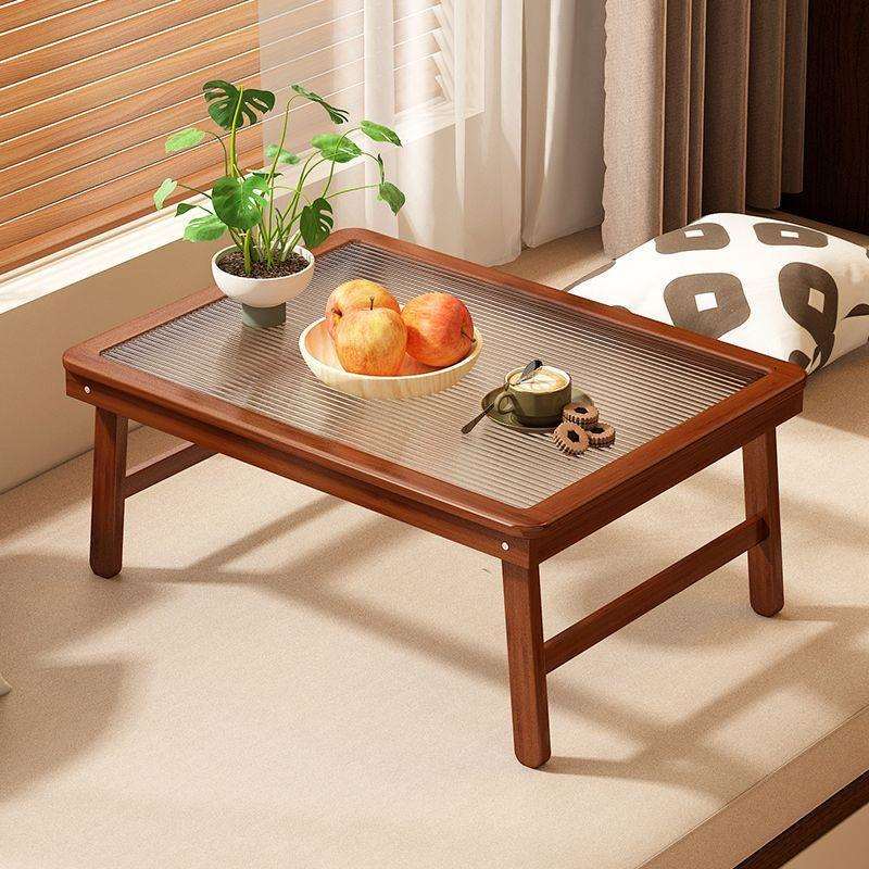 可折叠桌子家用飘窗桌中式榻榻米小茶几免安装便携式实木炕几矮桌