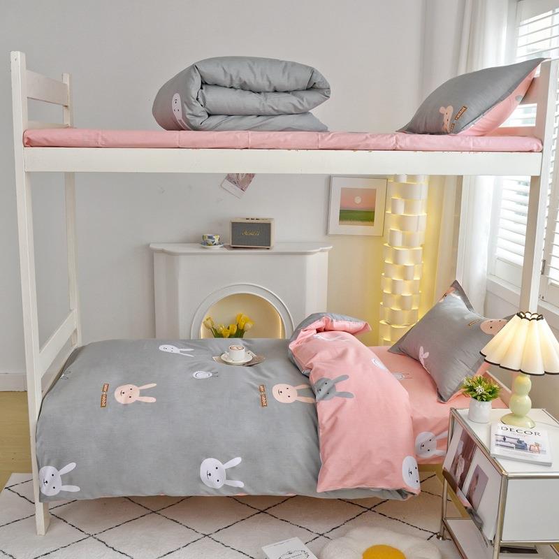 纯棉斜纹印花床单被套单人三件套全棉南通家纺床上用品学生宿舍