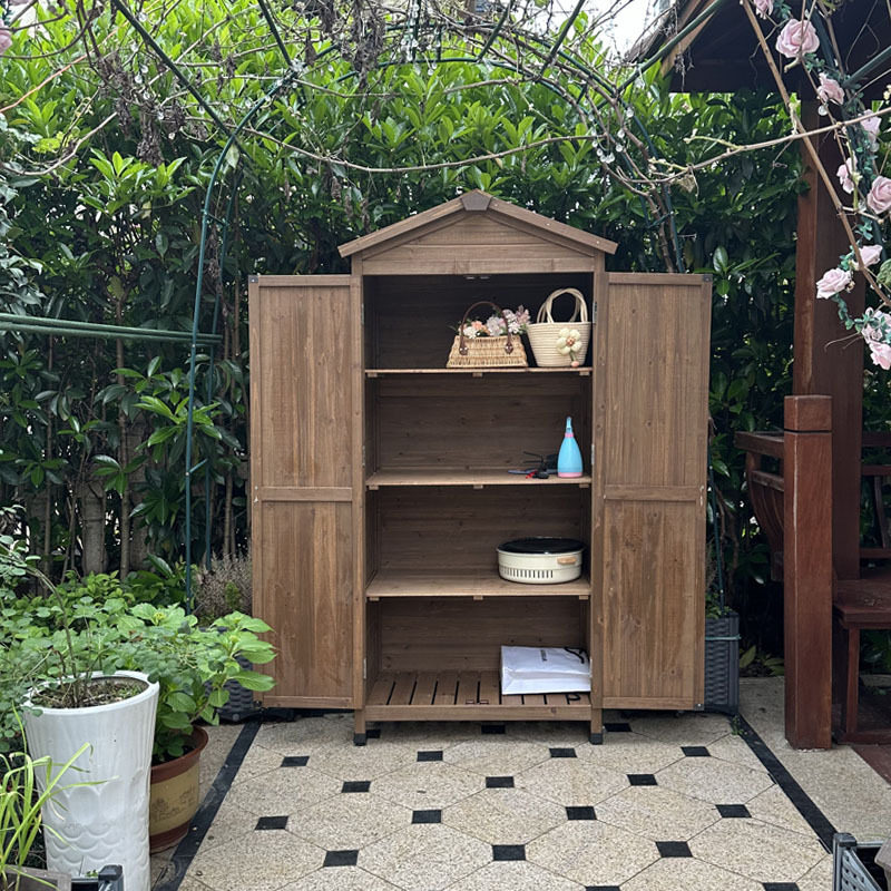 户外庭院防雨防晒木质玩具收纳柜