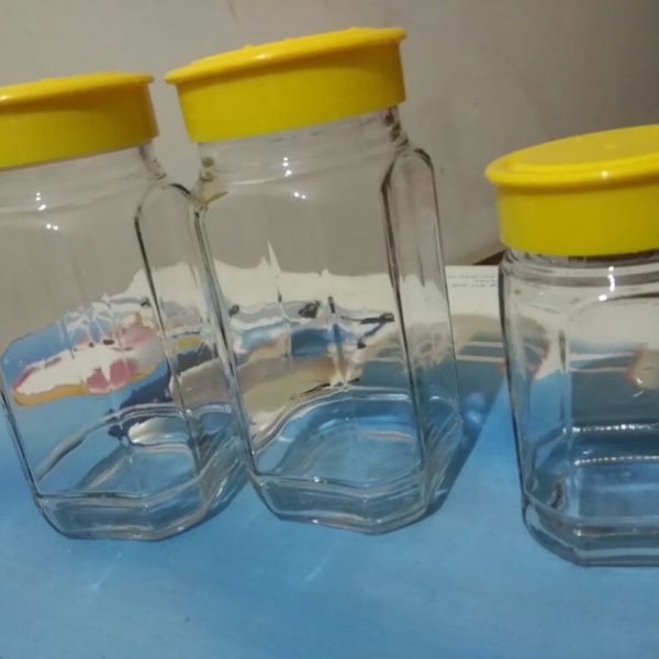 大小八角1斤2斤蜂蜜瓶  1000g 蜂蜜瓶子玻璃瓶装蜂蜜瓶密封罐含盖