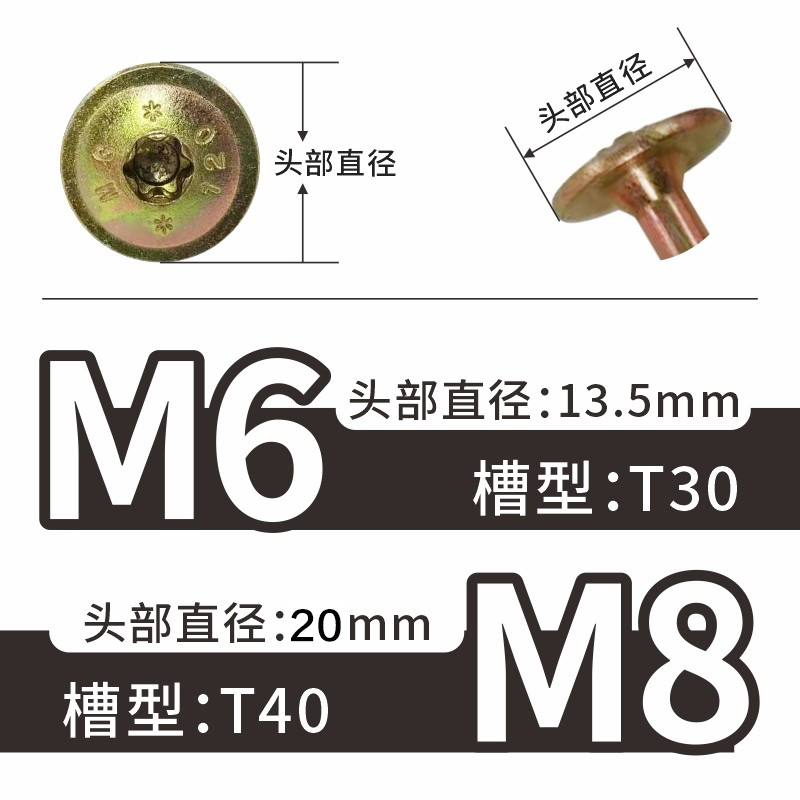 大扁头梅花槽木螺丝 木屋结构包装箱加长K加粗草绳螺钉6 8mm