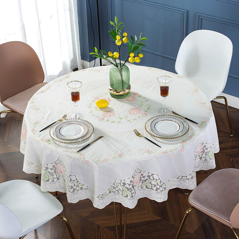 圆形防水防油防烫免洗加厚环保塑料PVC酒店餐馆圆台布大圆桌布