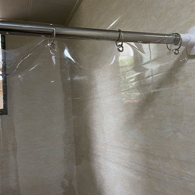 透明水晶板PVC遮风挡雨厨房卫生间塑料隔断防尘免打孔整张软门帘