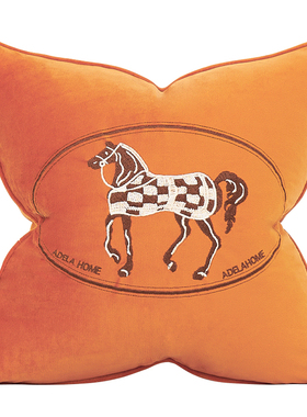 北欧沙发抱枕轻奢客厅高档床头靠枕橙色靠背靠垫美式抱枕套不含芯