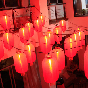 小红灯笼串新款2023装饰户外室外防水发光社区防晒场景布置挂件