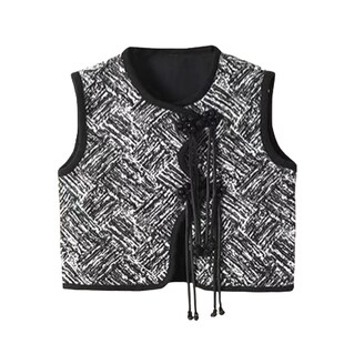 安阳童装女童马甲上衣东方春季春款黑色古风盘扣流苏潮酷中式秋季