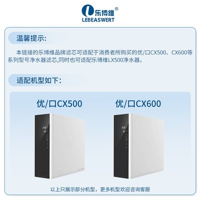 乐博维滤芯适用优口净水器滤芯CX500/CX600家用净水机PCC复合滤芯