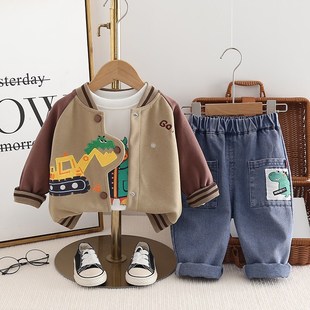 儿童秋装套装2024新款小童男孩休闲外套1一3-5岁男童秋季宝宝衣服