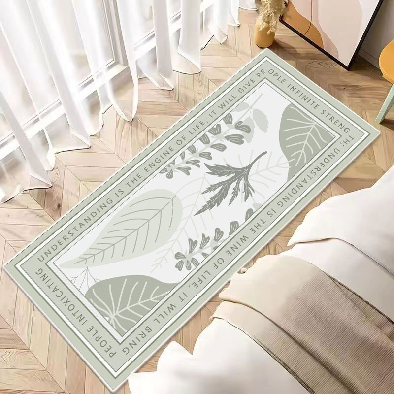 长条床边地毯客厅地毯卧室加厚床前沙发茶几毯花卉脚垫飘窗地垫