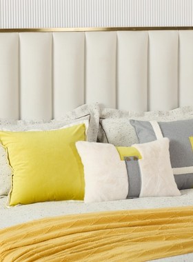 展厅样板间 家具配套 中性儿童房黄色毛毛可爱高档卡通床上用品