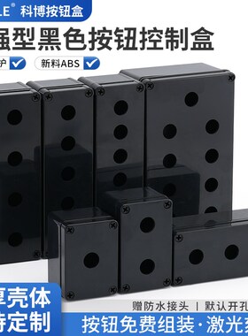 22mm黑色防水按钮控制盒户外开关电源急停指示灯旋钮塑料加厚型号