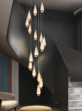 楼梯吊灯长吊灯挑空复式楼大吊灯别墅吊灯loft吊灯楼中楼2022新款