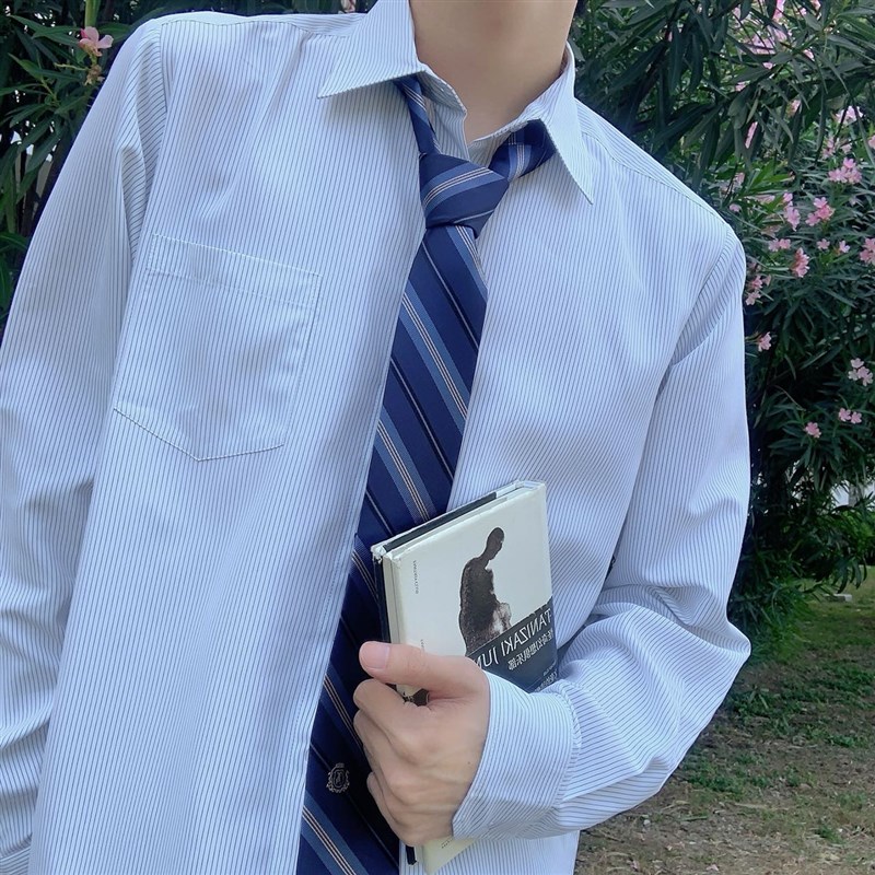 【潘特维拉】京梨馆衬衫 DK制服男学生学院风长袖条纹短袖衬衣原