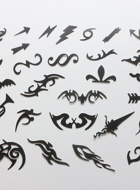 新款28个性刺青图案成人理发模型雕刻造型模具理发家用补助工具