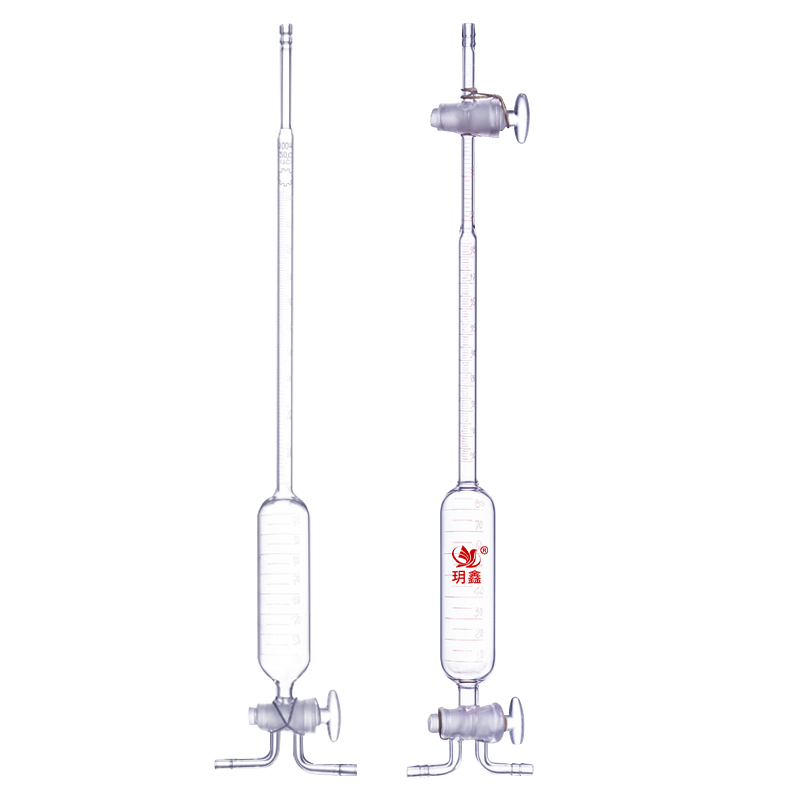 1948双头量气管双头取样管滴定管100m四氟玻璃活塞氯气取样管1949