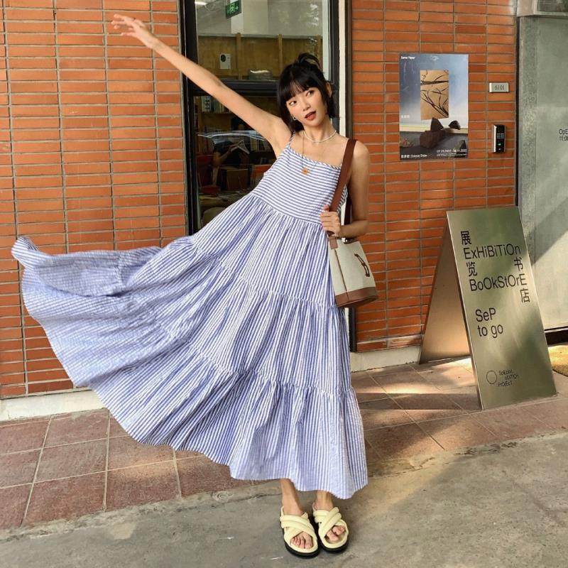 高货西双版纳度假裙云南大理拍照穿搭长裙海南吊带裙三亚海边沙滩