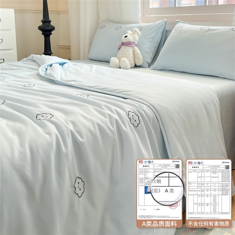 夏季A类水洗棉夏被夏凉被四件套单双人G可机洗2025新款薄空调被子
