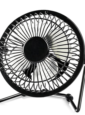 QT-U401十年款式铁艺铝叶金属喷漆黑色桌面小爬地扇usbfan迷你