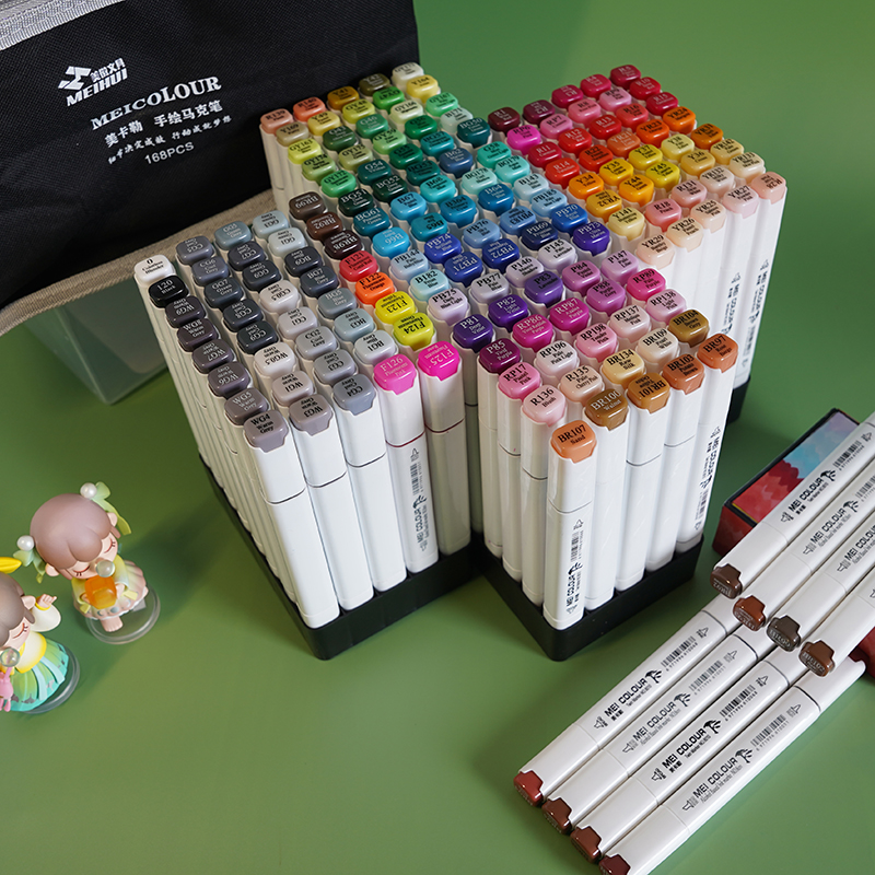 美卡勒软头马克笔双头油性480色美术学生专用套装动漫设计手绘笔