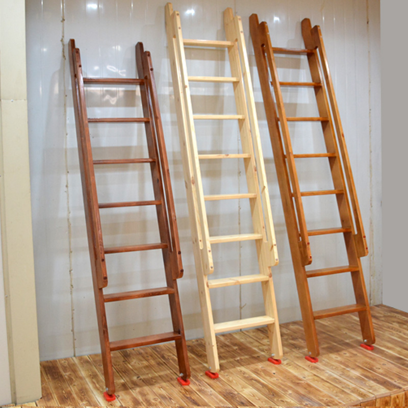 开榫实木楼梯阁楼楼梯小梯子木梯上下床梯登高梯卯接直梯室内爬梯