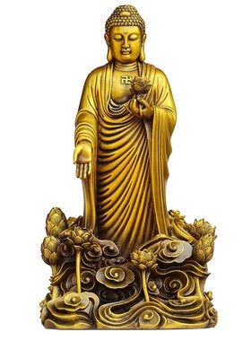 纯铜西方三圣佛像摆件释迦摩尼阿弥陀佛药师佛如来佛祖三宝佛大号