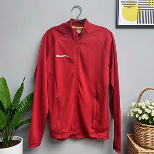 CRAFT红色立领拉链外套女户外运动防晒外套外贸单