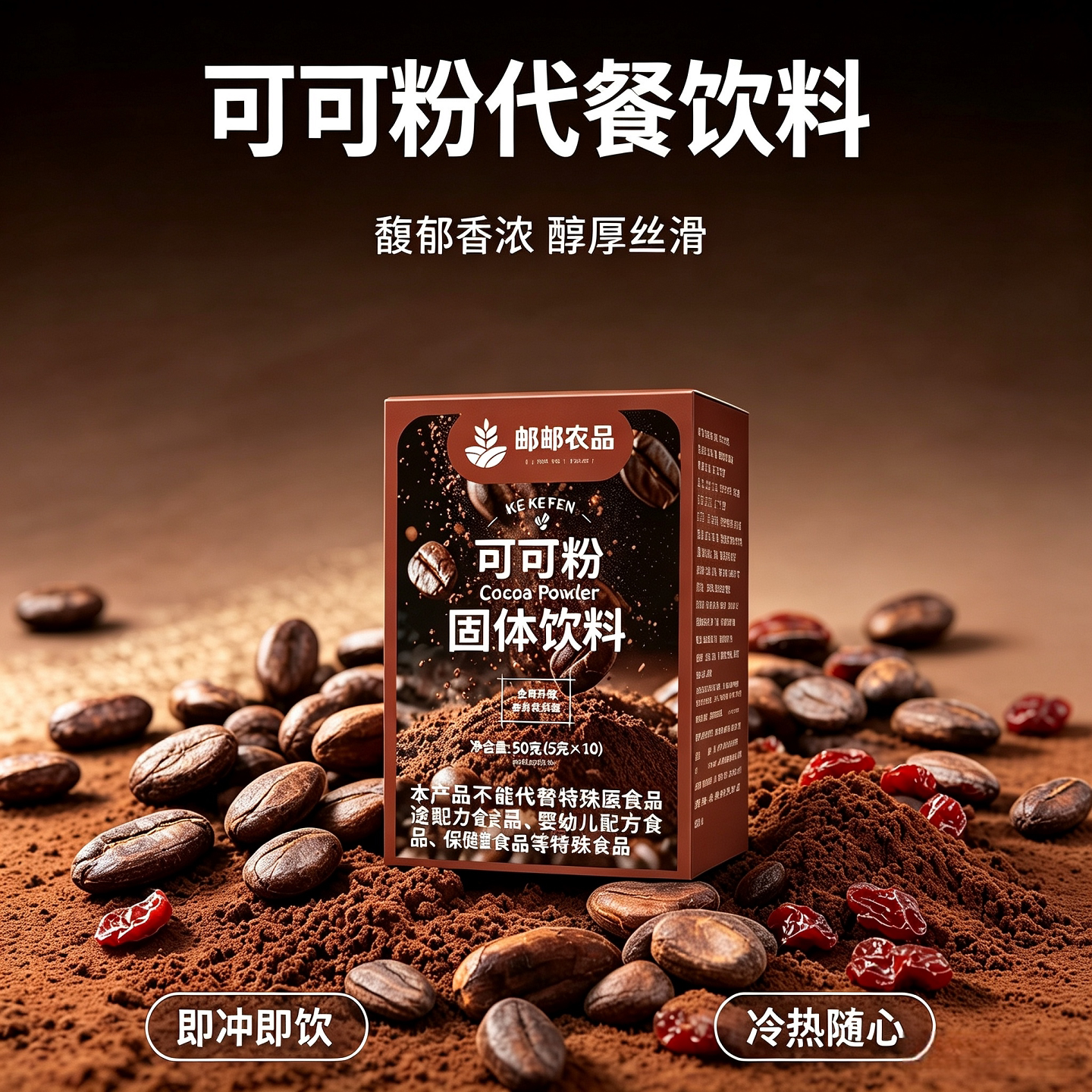 荷兰生可可粉未碱化烘焙冲巧克力粉原料代餐轻食健身低卡邮邮农品