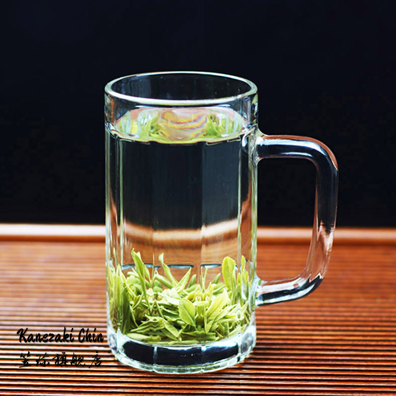 带把玻璃杯家用喝水杯子耐热加厚