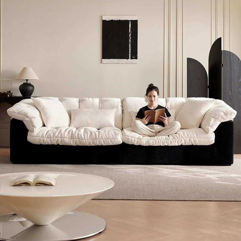 沙发客厅家用新款直排黑白拼色法式慵懒风沙发,电子元器件市场,其它元器件,淘宝优惠券,粉丝福利购,淘宝优惠卷