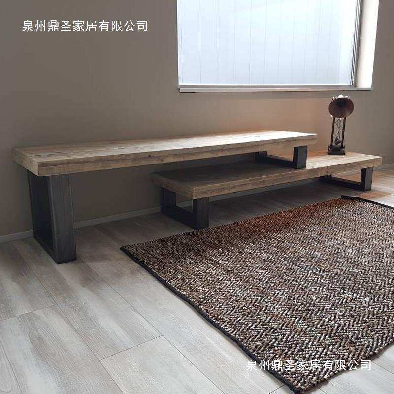 铁艺工业风复古电视柜 北欧实木客厅地柜 现代简约原木柜装饰柜