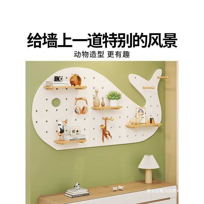 入户隔板收纳架墙壁展示架灵活洞洞板玄关墙面置物架墙上实木挂板