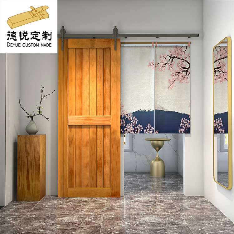谷仓门北欧卫生间实木复古门日式民宿厨房推拉移门