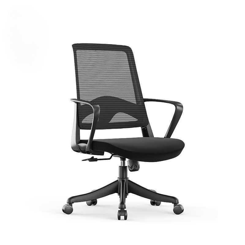 黑色职员椅舒适久坐转椅工位万向轮座椅员工电脑椅办公椅升降椅子