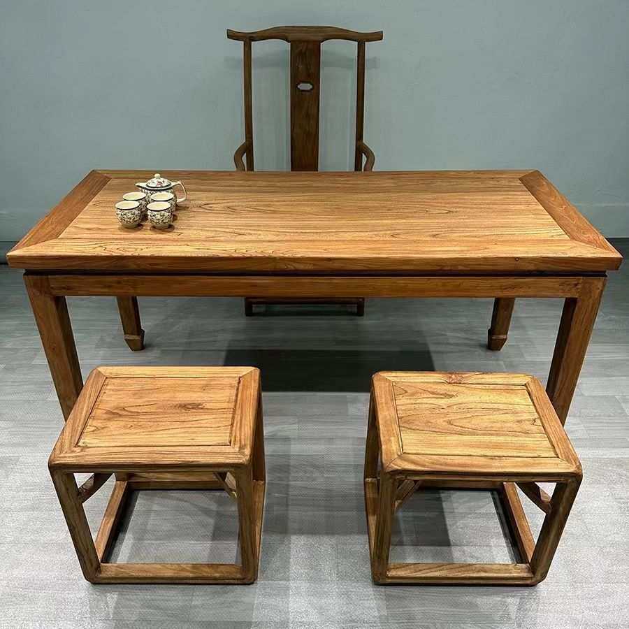 榆木酒店餐厅实木桌椅组合简约现代实木餐桌茶桌客厅源头厂家