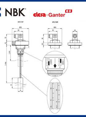 NBK ELESA HFLT-E 带浮子的快速液位指示器 高科技聚合体通用配件