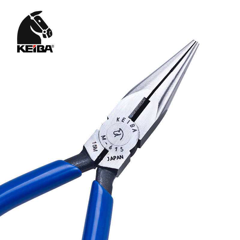 原装KEIBA日本马牌微型电子钳M-615无牙尖嘴钳进口扁咀剪钳工具钢